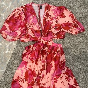 *NEW* ✨STUNNING✨ SHEIN All-over Floral Print Cut Out Puff Sleeve Dress